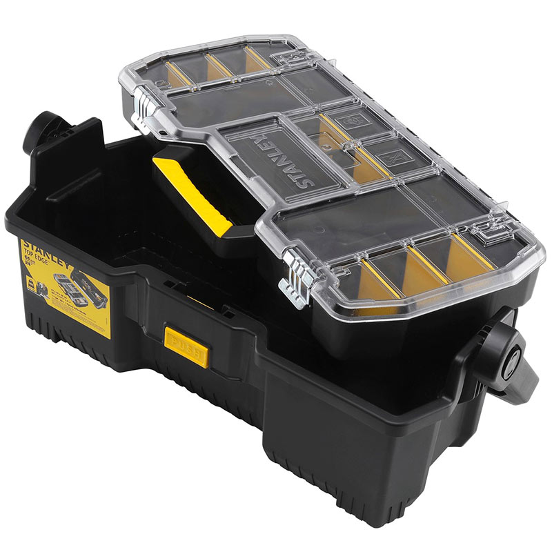 Stanley top edge toolbox with detachable tote tray