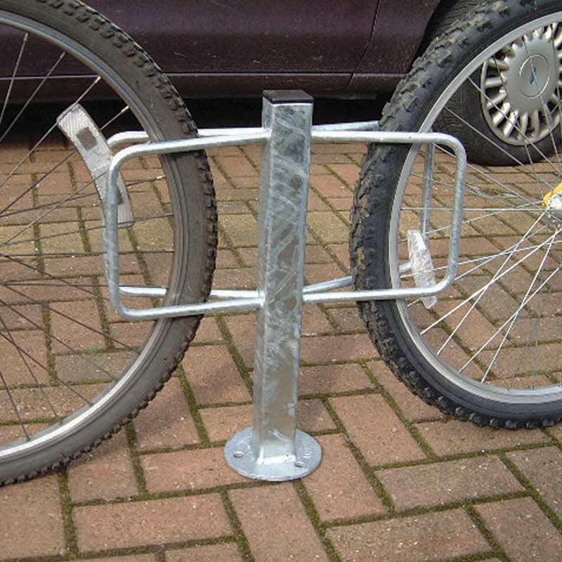 Surface-mount double bike rack