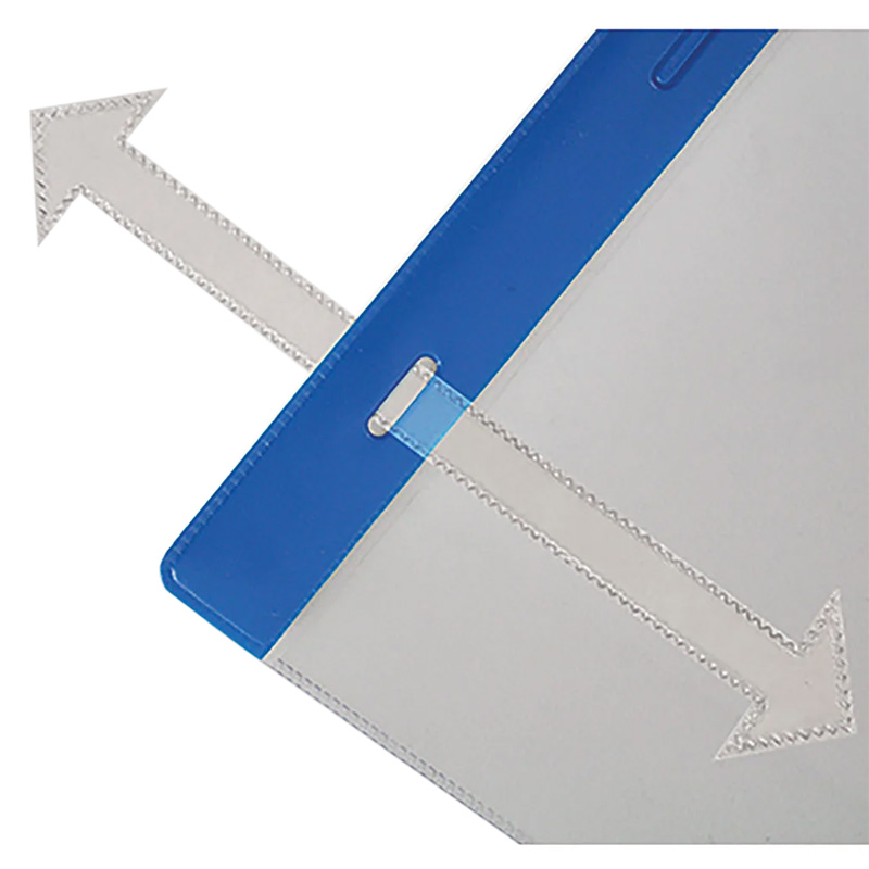 Weather-resistant document pocket tie-on fixing