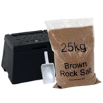 30L Lockable grit bin and 25kg brown rock salt