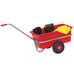 Fetra balance trolley with 90L red plastic container