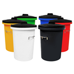 Heavy-duty dustbins with rubber lid