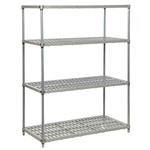 Vented Polymer Shelving System with 4 shelves