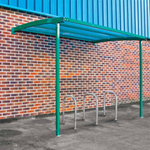 Starter Wall Mounted Cycle Shelter with 3 Cycle Stands