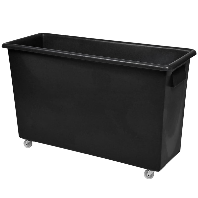 165L Bar Truck - Black Recycled Plastic Polymer - 620 x 970 x 380mm - Four 50mm nylon swivel castors