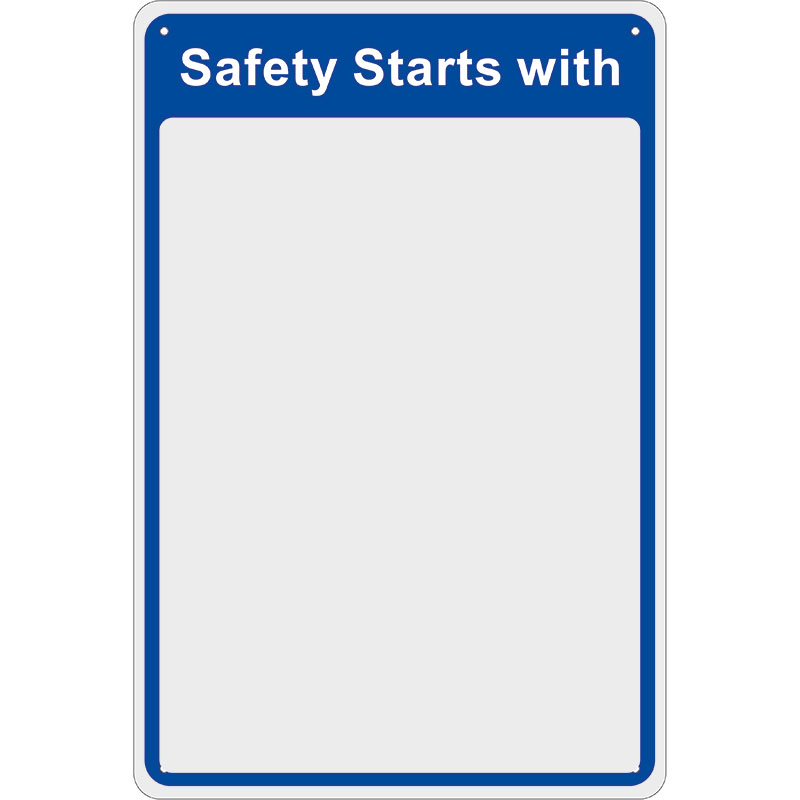 PPE Safety Check Mirror - Safety starts with - 300mm x 200mm