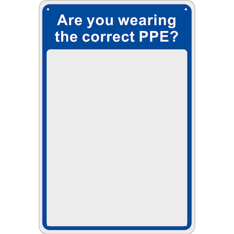 PPE Safety Check Mirror - Are you wearing the correct PPE - 300mm x 200mm