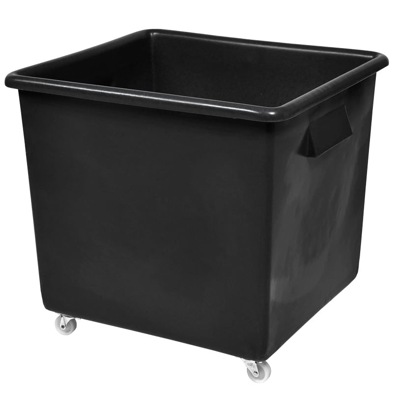 185L Bar Truck - Black Recycled Plastic Polymer - 620 x 670 x 615mm - Four 50mm nylon swivel castors