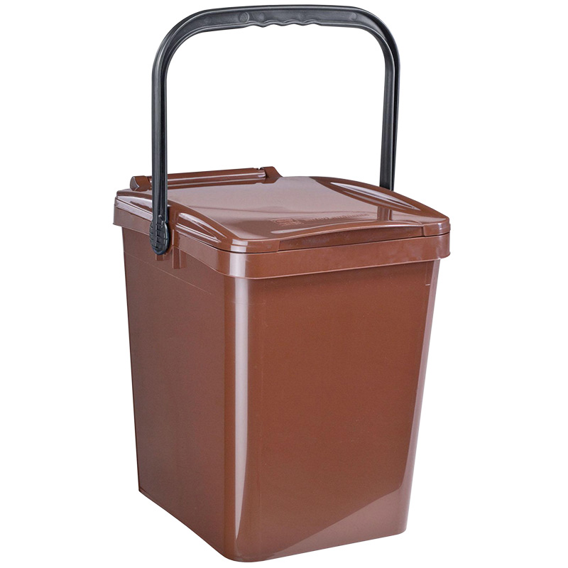 23L Kitchen Food Waste Caddy - Brown