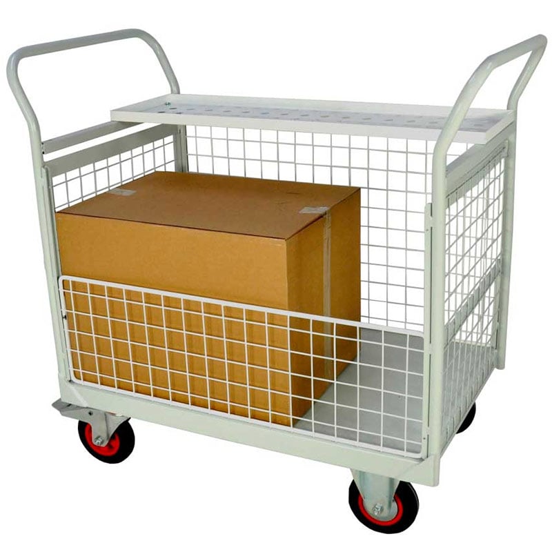 3 and a Half Sided Mailroom Trolley 830 x 600 x 1200mm