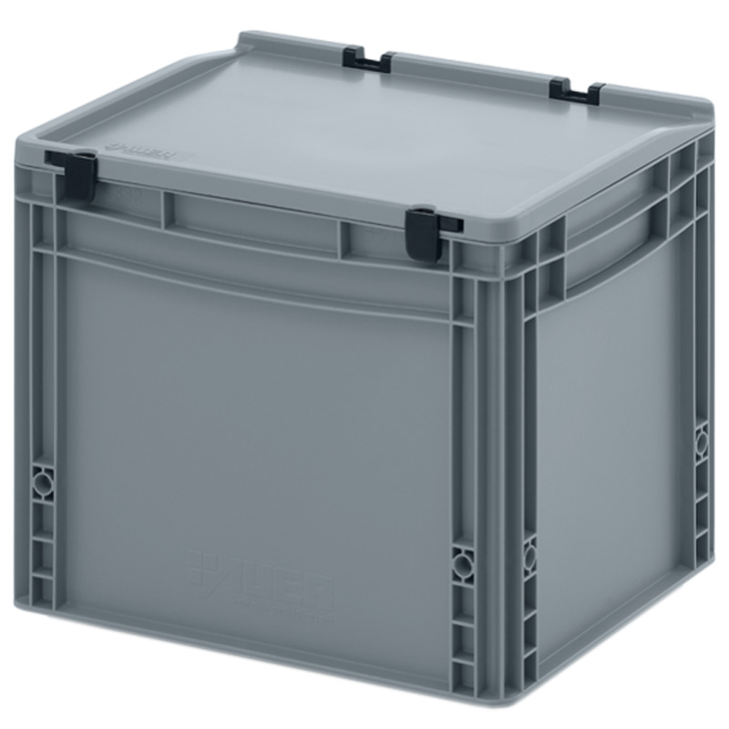 Solid Euro Container with Integral Lid - 30 Litre - 400 x 300 x 330mm