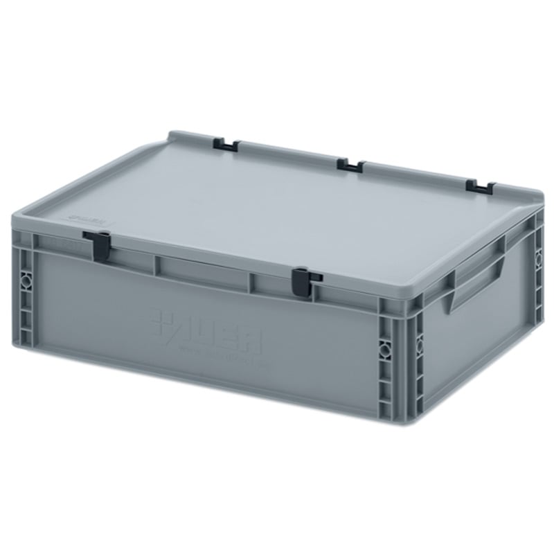 Solid Euro Container with Integral Lid - 33 Litre - 600 x 400 x 186mm