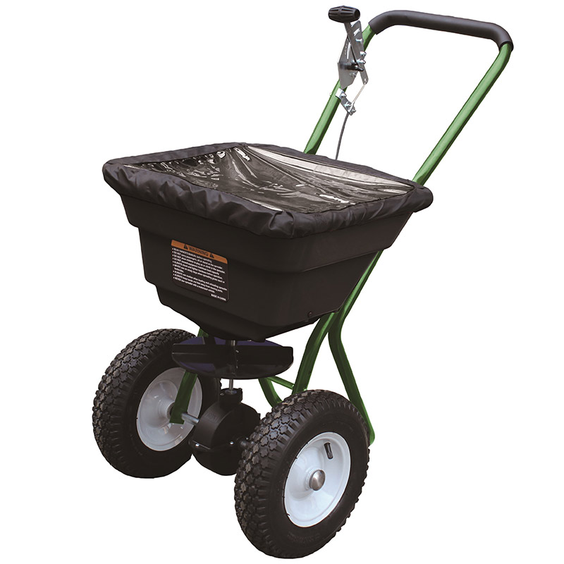 Black 36kg Salt Spreader with Rain Cover