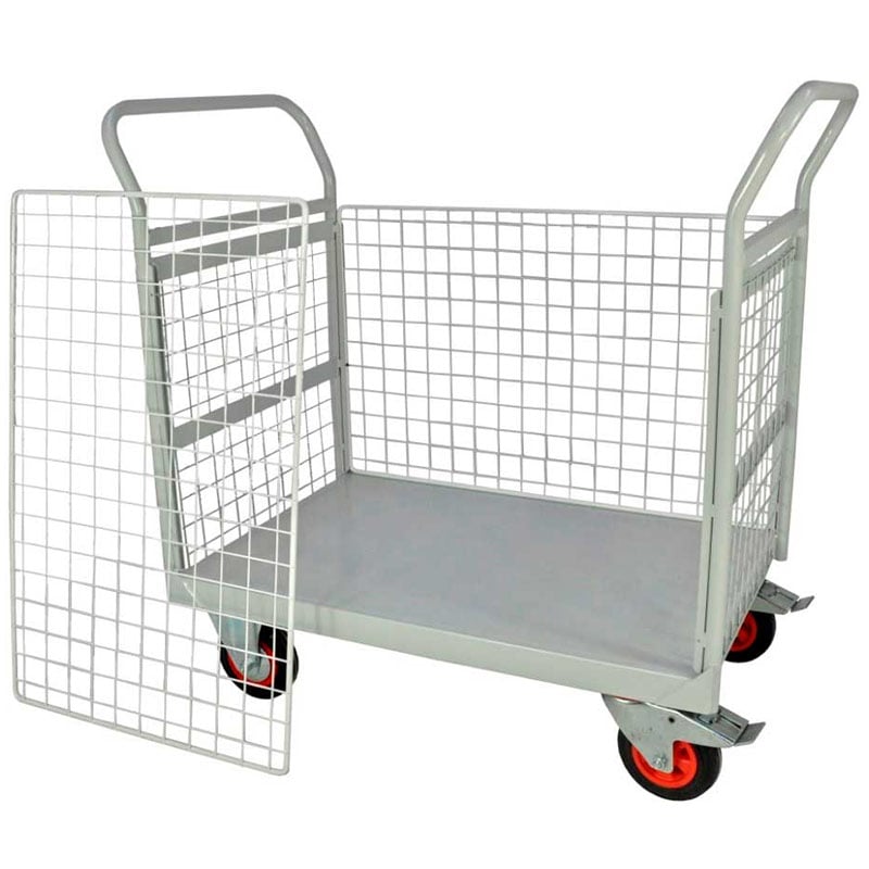 4 Sided Mailroom Trolley 830 x 600 x 1200mm