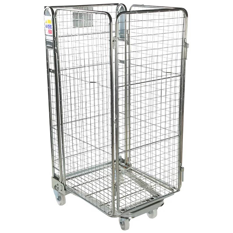 4 Sided Nestable A Frame Roll Cage Trolley - Single Door Opening - 1425 x 735 x 850mm