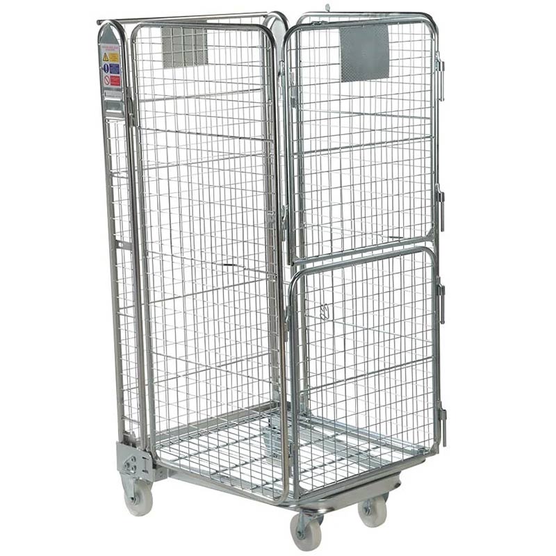 4 Sided Nestable Roll Cage Trolley - 2-piece Stable Door - 1425 x 735 x 850mm