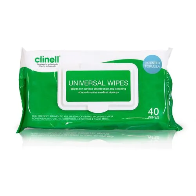 Clinell Universal Antibacterial Wipes - pack of 40