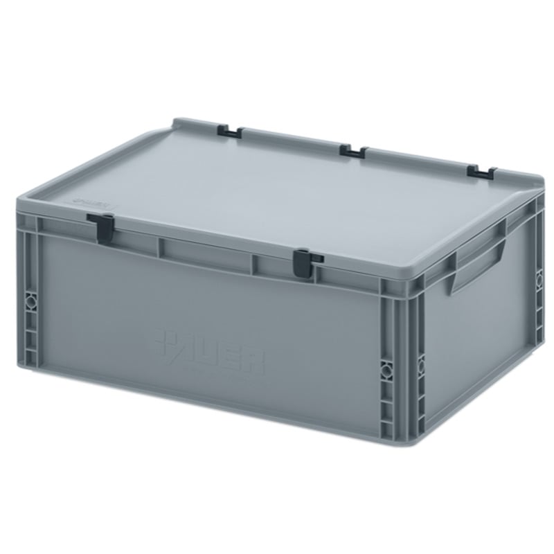 Solid Euro Container with Integral Lid - 45 Litre - 600 x 400 x 246mm