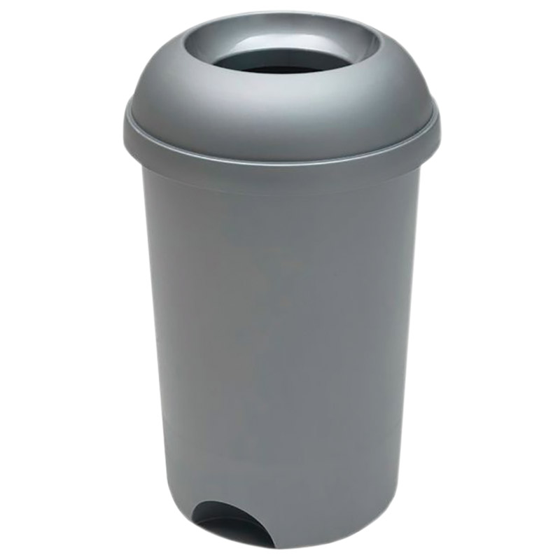 50 Litre Open Top Plastic Bin - Metallic Grey