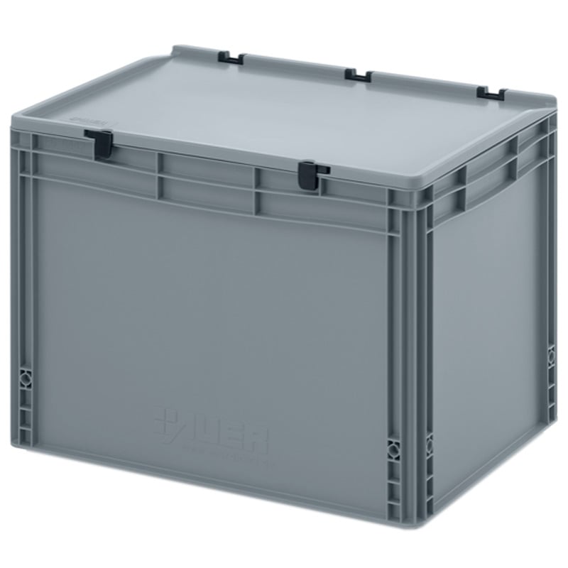 Solid Euro Container with Integral Lid - 75 Litre - 600 x 400 x 423mm