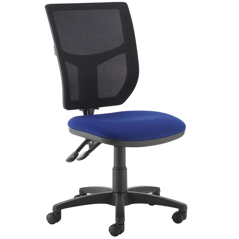 Altino Mesh Task Chair with Blue Seat - 2 Levers - No Arms