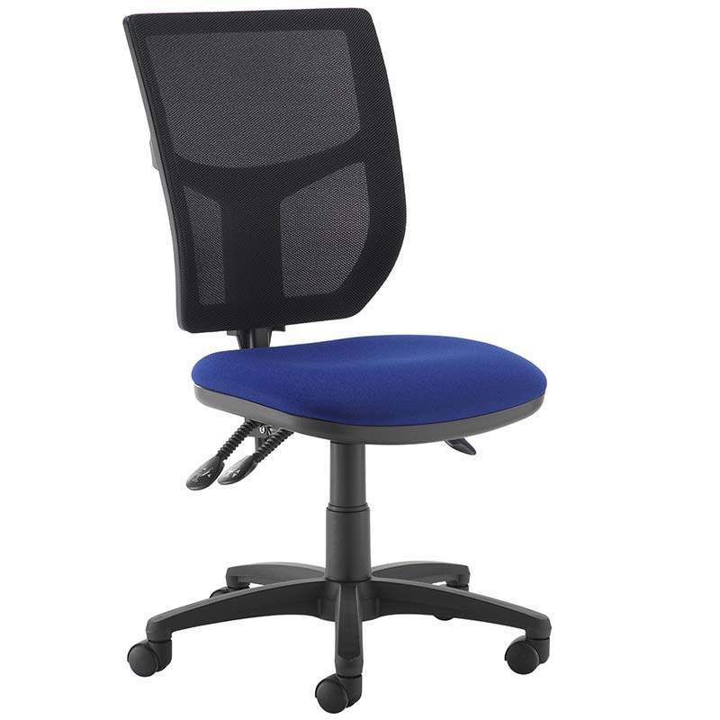 Altino Mesh Task Chair with Blue Seat - 3 Levers - No Arms