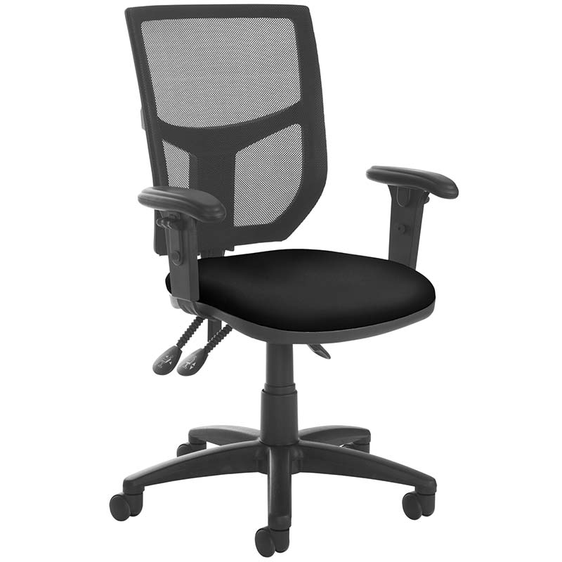 Altino Mesh Task Chair with Black Seat - 3 Levers - Adjustable Arms