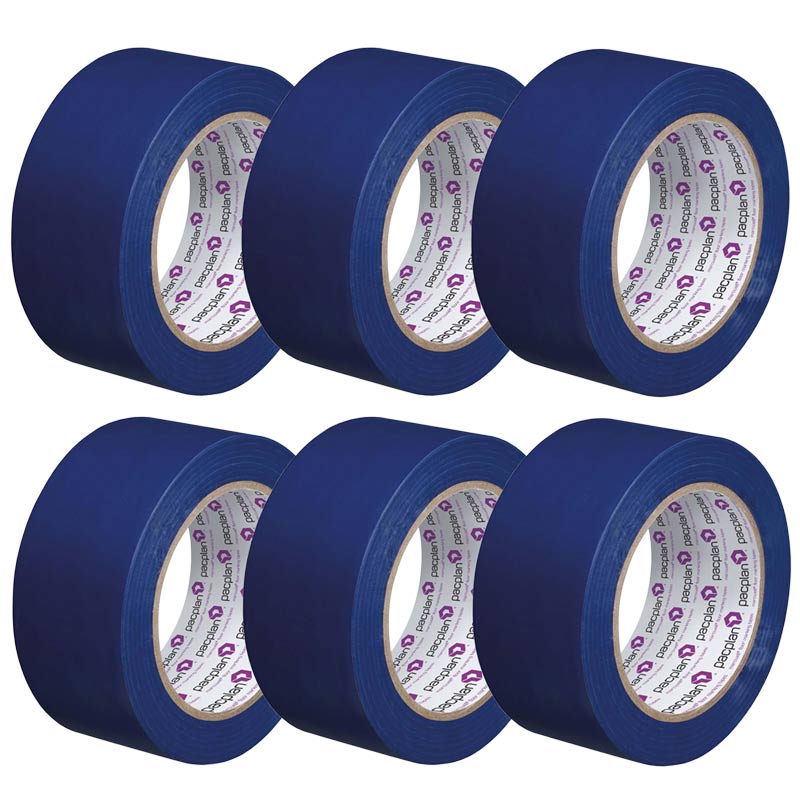 Blue PVC Line Marking Floor Tape - 50mm x 33m Rolls - Pack of 6