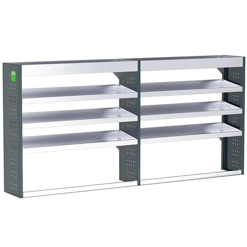 Bott Uno3 Dual Van Racking - 2494 x 360 x 1200mm - 8 shelves