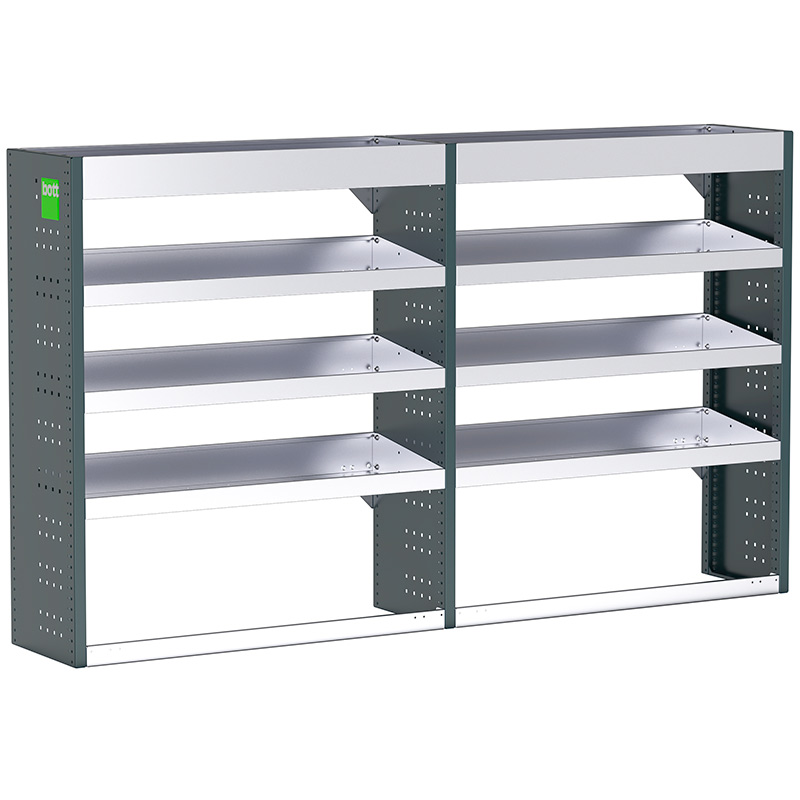 Bott Uno3 Dual Van Racking - 2046 x 360 x 1200mm - 8 shelves