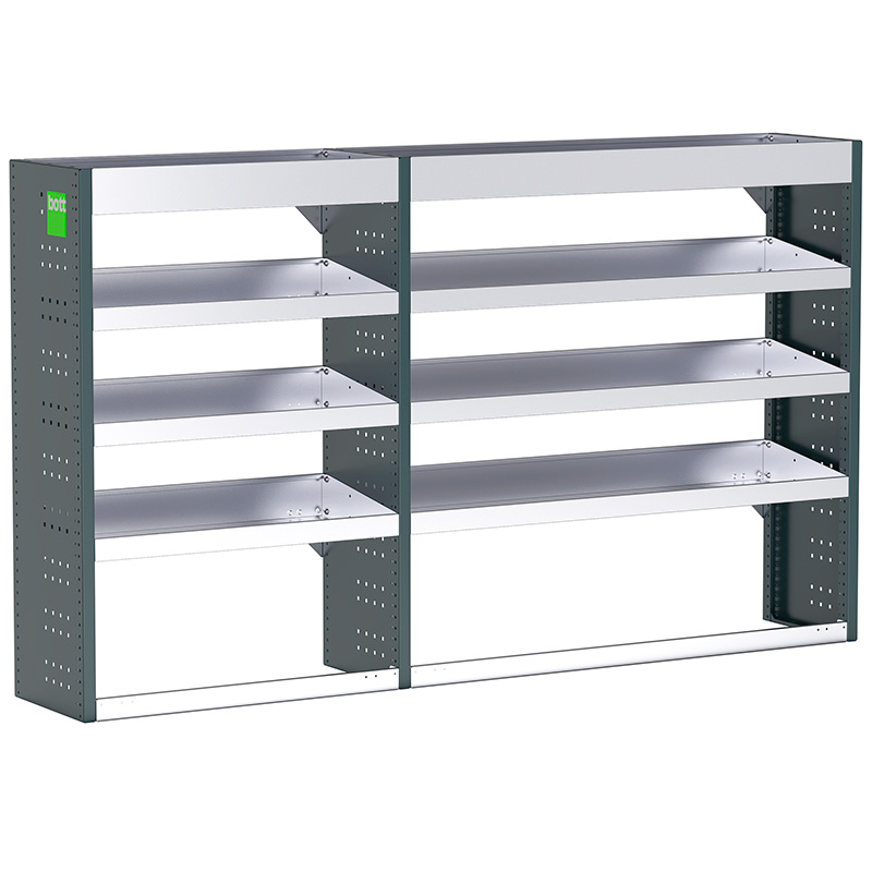 Bott Uno3 Dual Van Racking - 2046 x 360 x 1200mm - 8 shelves