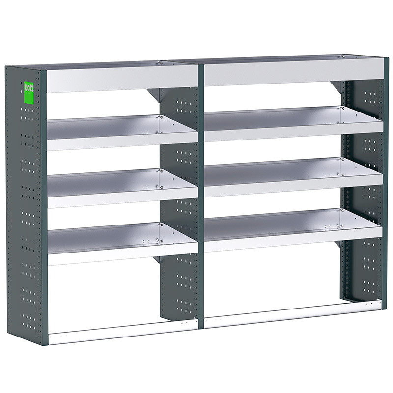 Bott Uno3 Dual Van Racking - 1822 x 360 x 1200mm - 8 shelves