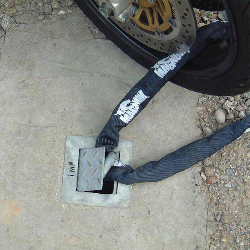 Fully Galvanised Motorcycle Locking Loop - Cast In