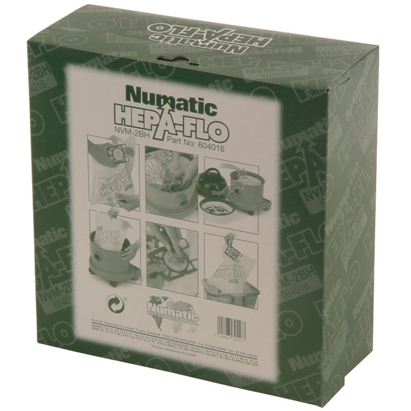 Numatic Hepa-Flo NVM-2BH Dustbags for Charles and George Vacuum - Pack of 10