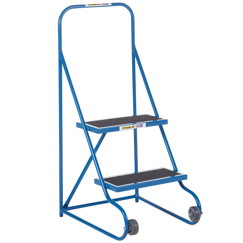 Climb-it 2-Tread Tilt & Pull Mobile Safety Steps - 1050 x 480 x 610mm - 500mm platform height