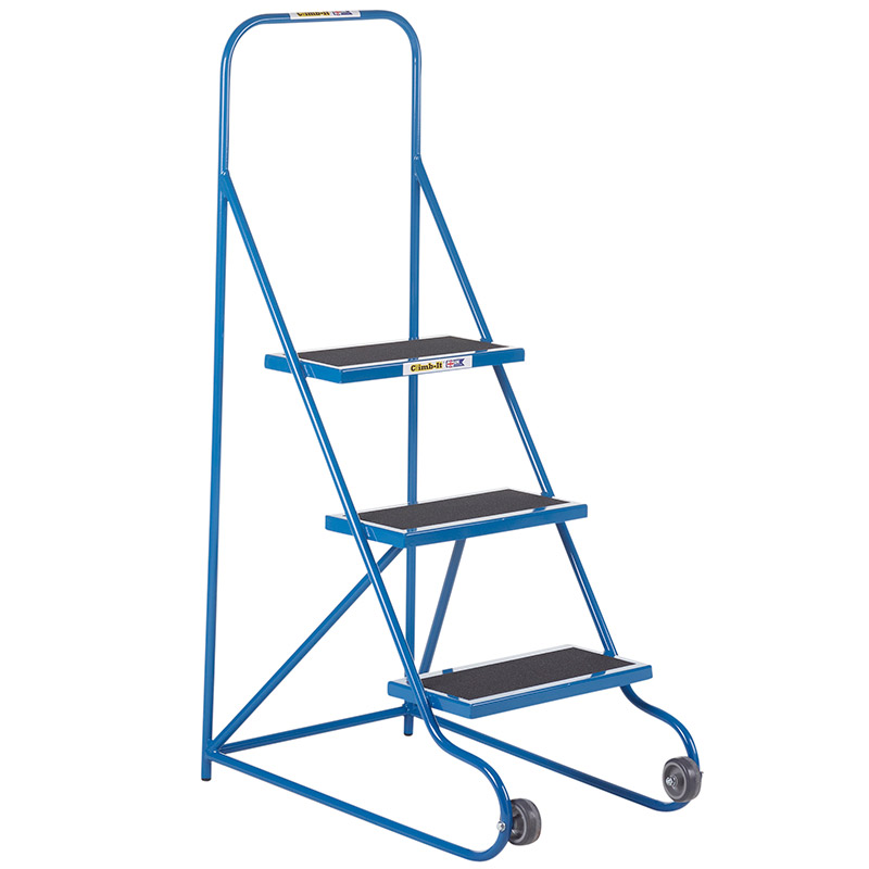 Climb-it 3-Tread Tilt & Pull Mobile Safety Steps - 1300 x 470 x 770mm - 745mm platform height