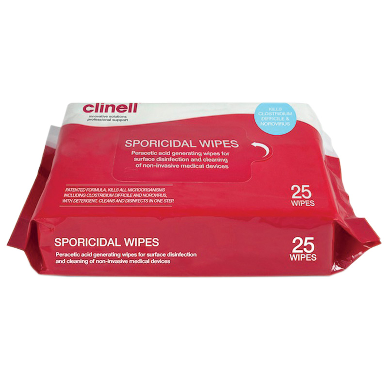 Clinell Sporicidal Cleaning Wipes Pack of  25