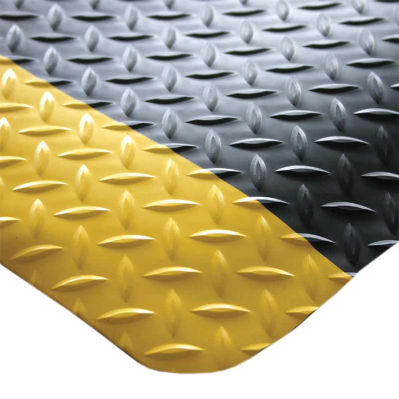 Deckplate Anti-Fatigue Mat - 600 x 900mm - Yellow & Black