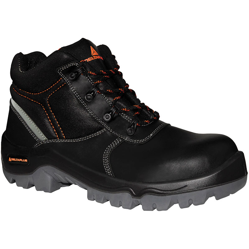 Deltaplus Black Leather Non-Metallic Water Resistant Safety Boots S3 SRC