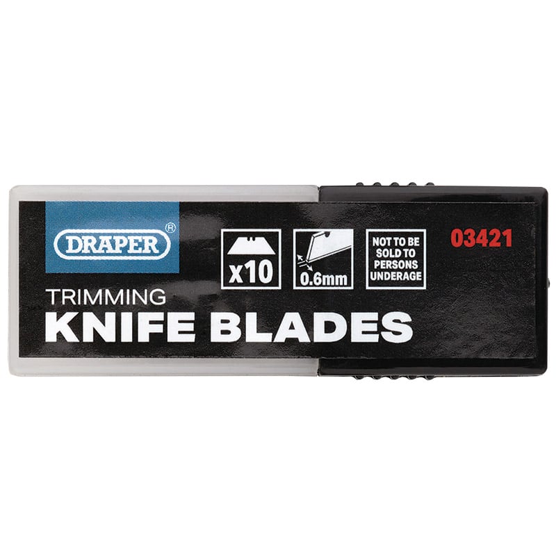 Draper Trimming Knife Blades 0.6mm Thick - Pack of 10 