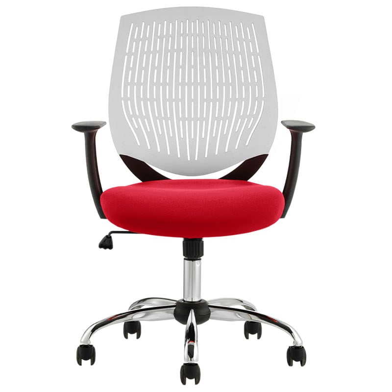 Dura Operator Chair with White Back and Bergamot Cherry Seat