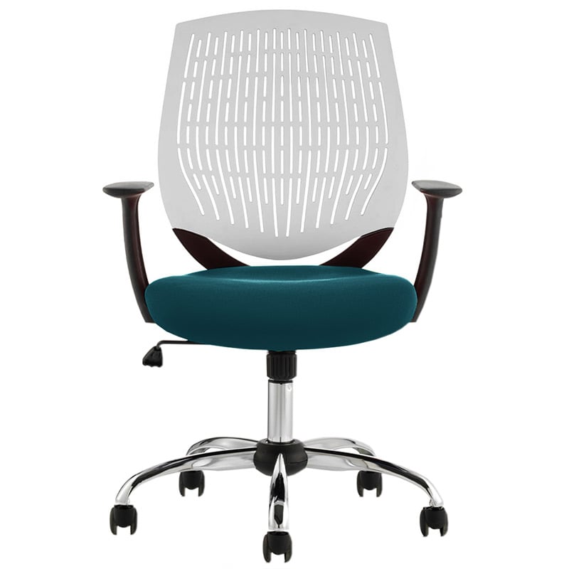 Dura Operator Chair with White Back and Maringa Teal Seat