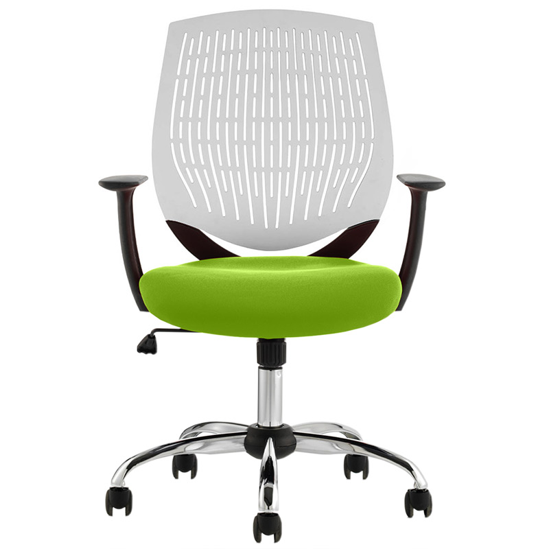 Dura Operator Chair with White Back and Myrrh Green Seat