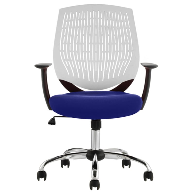 Dura Operator Chair with White Back and Stevia Blue Seat