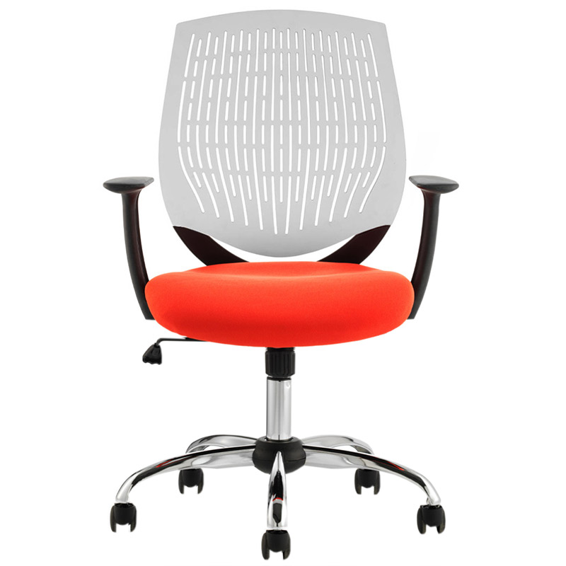 Dura Operator Chair with White Back and Tabasco Orange Seat
