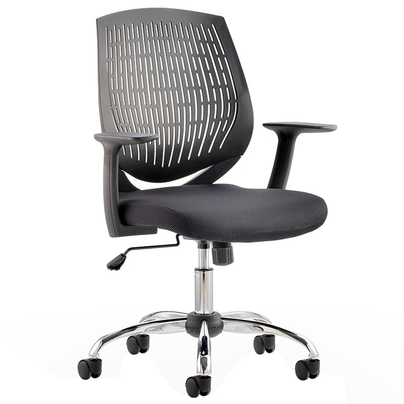 Dura Task Operator Chair with Arms - Black Backrest