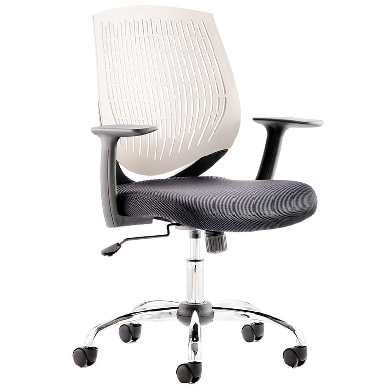 Dura Task Operator Chair with Arms - White Backrest