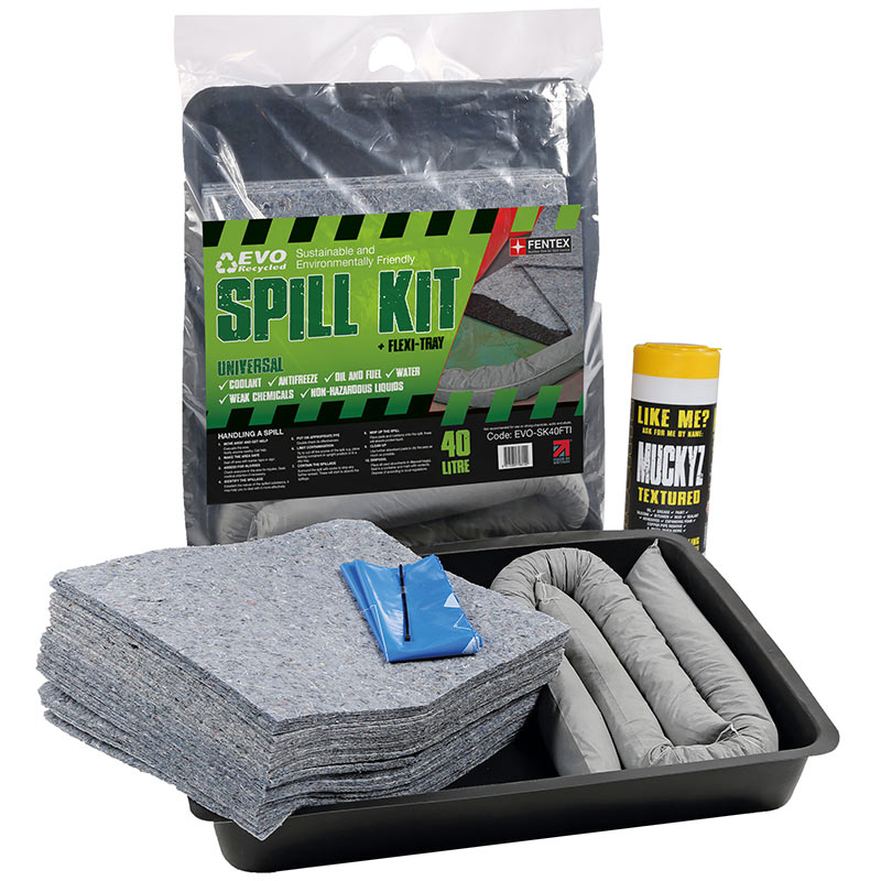 EVO Recycled 40L Spill Kit with 52 x 70cm flexi-tray