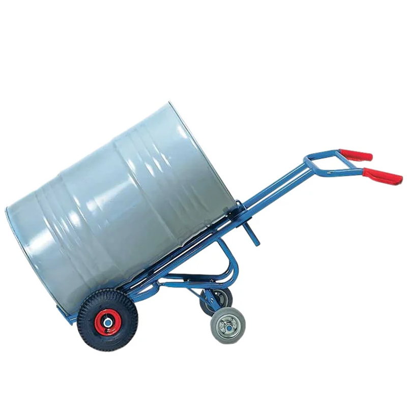 Fetra 300kg Steel Drum Trolley - 2 Pneumatic Tyres And 2 Solid Wheels