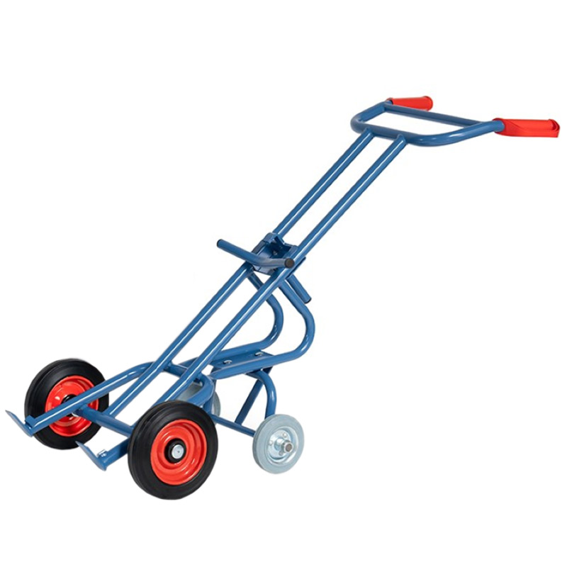 Fetra 300kg Steel Drum Trolley - 2 Solid Rubber Tyres And 2 Solid Wheels